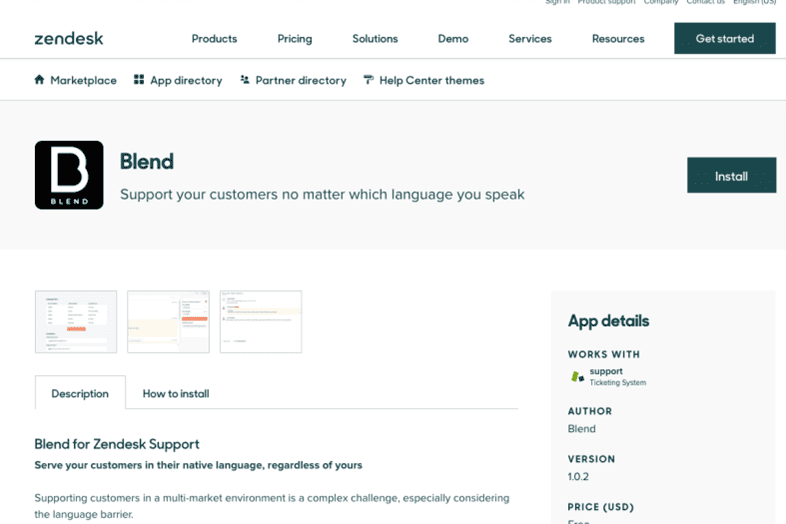 zendesk blend集成