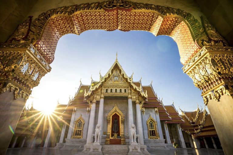 Bangkok City - Benchamabophit  dusitvanaram temple from Bangkok