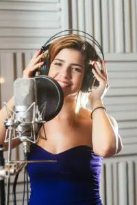 Beautiful smiling singer